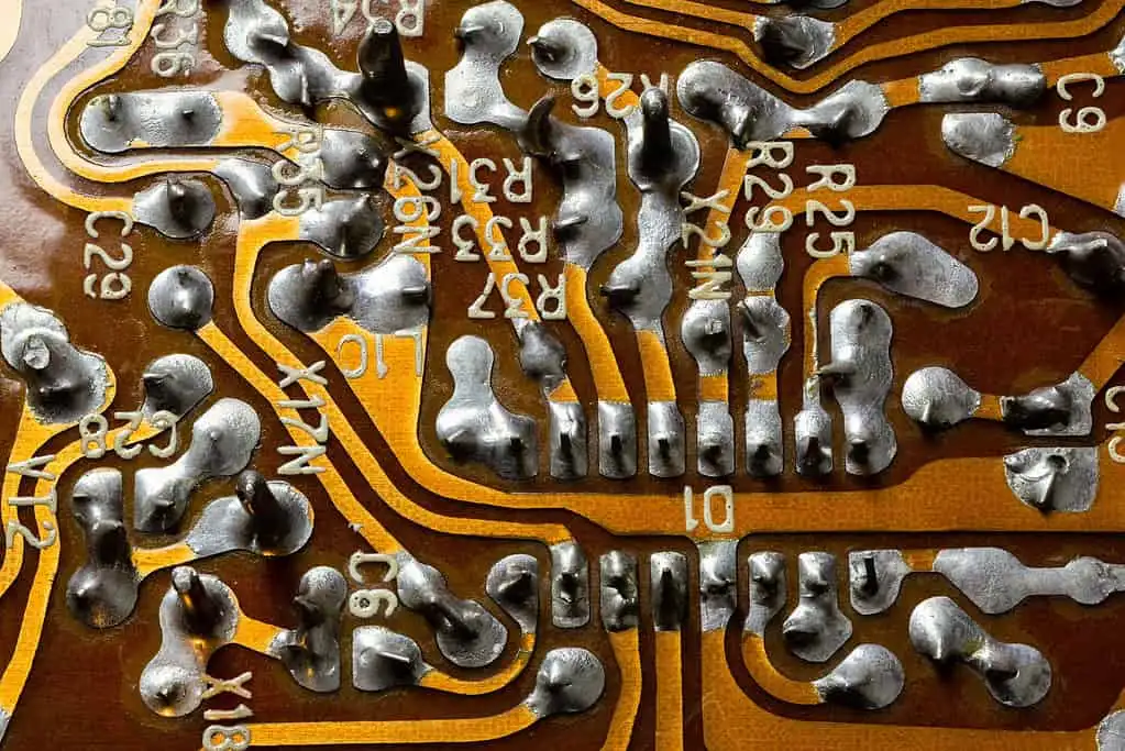 PCB solder joints backside